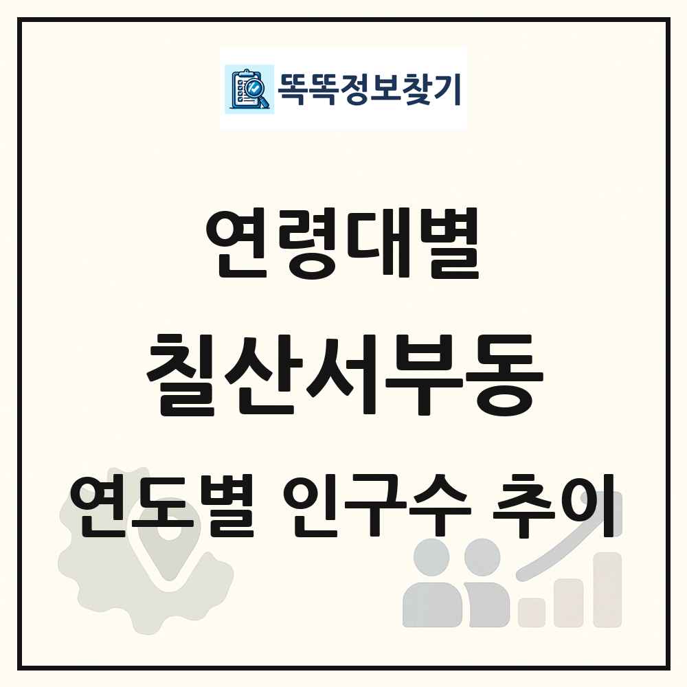 칠산서부동 생애주기별 인구수 링크 그림